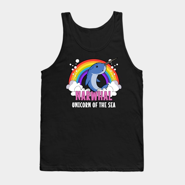 Narwhal Fish Unicorn Of The Sea Colorful Rainbow Funny Tank Top by underheaven